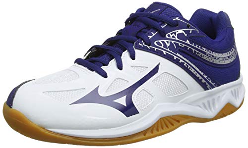 Mizuno Thunder Blade 2, Zapatillas de Voleibol Unisex Adulto, Blanco Blanco Azul Plata 14, 45 EU