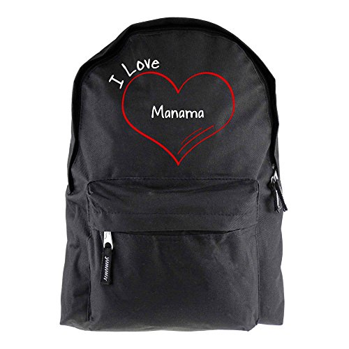 Mochila modern I Love manama colour negro