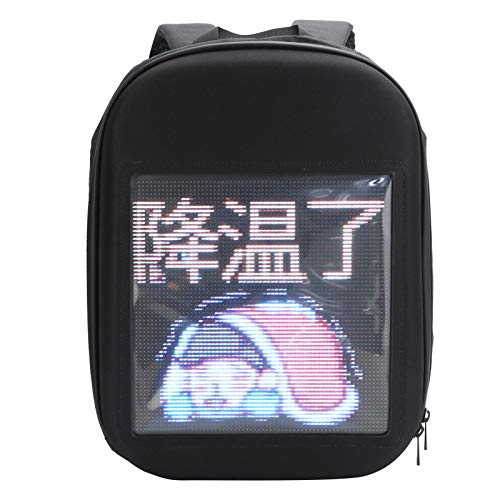 Mochila para computadora con Bluetooth LED Soporte de texto, imágenes, programa de animación, pantalla de luz publicitaria portátil, suministros de imágenes de texto de tableta, resistente a caídas e