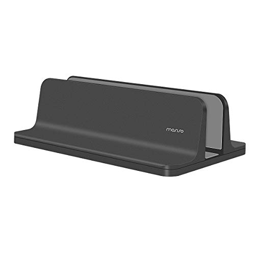 MOSISO Laptop Stand Vertical, Soporte de Escritorio de Aleación de Aluminio Muelle para Ahorrar Espacio Compatible con iPad Pro/MacBook Air/MacBook Pro/Surface Pro y Otro Portátil, Negro