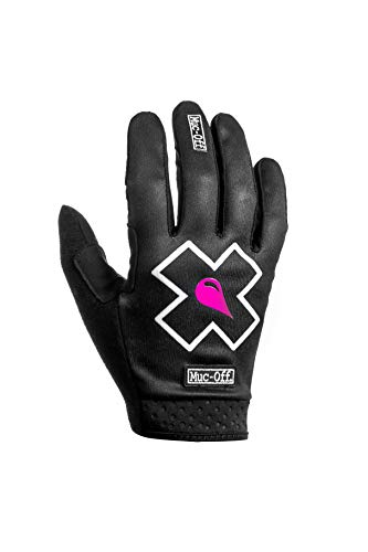 Muc-Off - Guantes de MTB Negros Extra pequeños, Guantes, Hechos a Mano, para Montar en Bicicleta, Transpirable, Compatible con Pantalla táctil