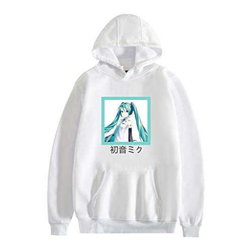 Mujeres Niñas Anime Vocaloid Hatsune Miku Camiseta Casual Sudadera con Capucha de Manga Larga