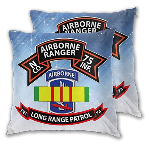 N Co 75th Ranger 173rd Airborne Brigade Fundas de Almohada Decorativas Fundas de cojín para sofá y sofá Juego de 2