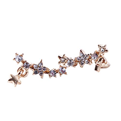 #N/A Rinclhu - Pendientes de tuerca con diseño de estrella pequeña y brillantes de diamantes sintéticos