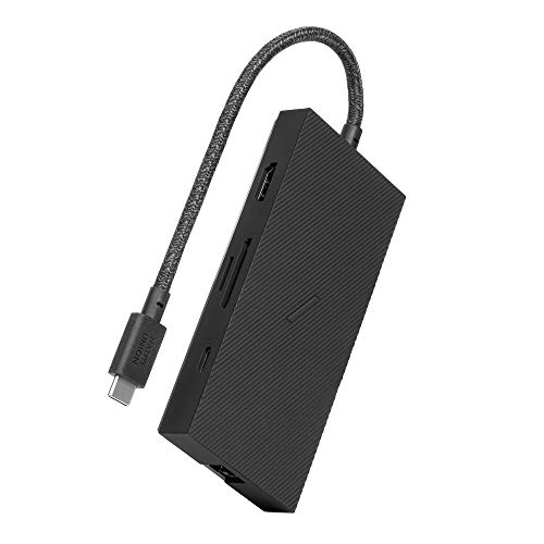 Native Union Smart Hub Tipo-C – Adaptador 7 en 1 con 2 USB 3.0, USB-C con PD, HDMI 4K a 30Hz, Micro SD, Lector de Tarjetas SD, Puerto Ethernet – Comptabile con MacBook Pro/Air, Microsoft Surface