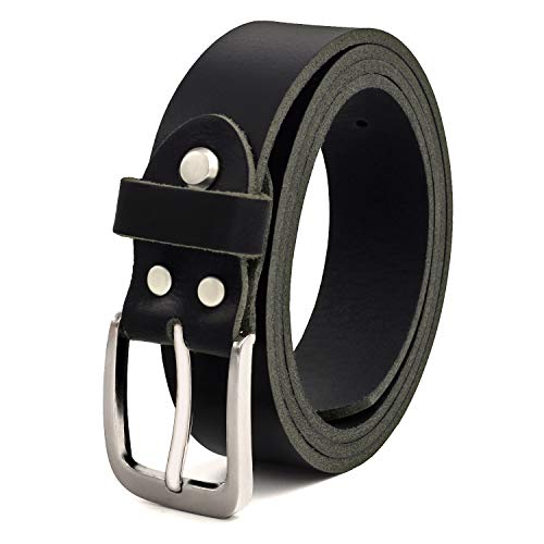 Negro Cinturón de piel de búfalo 30mm de ancho y aprox. 3-4mm de grueso, puede acortarse cinturón de piel, traje #GSw300801 (waist size (Bundweite) 135cm)