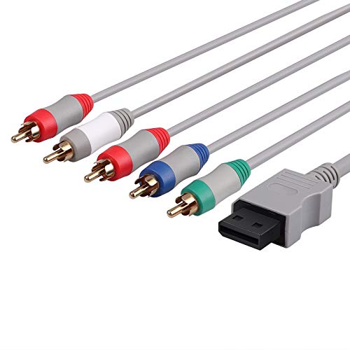 Neoteck Wii Componente Cable de Video y Audio a HDTV/EDTV 5 Cable RCA de Video RCA y Audio estéreo RCA para Nintendo Wii y Wii U, 1.8M / 6FT