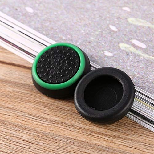 New 2pcs / Lot Accesorio del Juego Proteger la Cubierta de Silicona del palillo del Pulgar Caps Agarre for PS4 PS3 for Xbox 360 for Xbox Controladores de un Partido (Color : Black and Green)