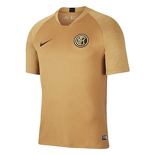 NIKE Inter M Nk BRT Strk Top SS T-Shirt, Uomo, Muted Bronze/Truly Gold/Black, L