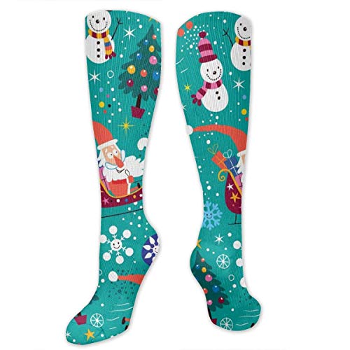 Not Applicable Calcetines Papá Noel Y Muñeco De Nieve Unisex Calcetines Largos De Tubo Medias De Muslo Cosplay Calcetines De Compresión Deportivos Populares De 50 Cm Gimnasio Senderismo Yoga Viaj