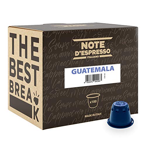 Note D'Espresso Cápsulas de café de Guatemala exclusivamente compatibles con cafeteras Nespresso* - 100 Unidades de 5.6 g, Total - 560 g