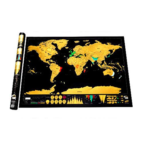 Nueva edición de viaje de lujo Scratch Off World Map Poster Diario personalizado Big Map 42x30cm Envío de la gota