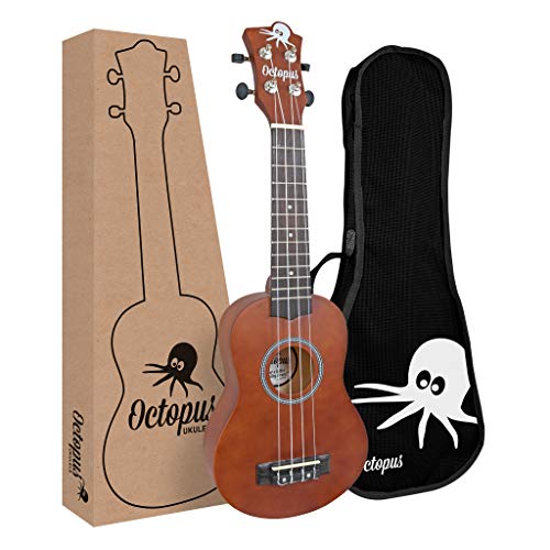 Octopus Ukulele UK200D-BR Ukelele soprano, marrón natural