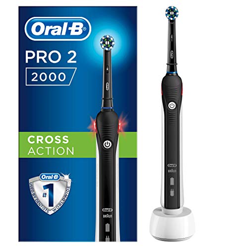 Oral-B PRO 2 2000 Cepillo Eléctrico Recargable con Tecnología De Braun, 1 cabezal de recambio, negro