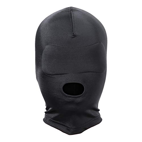 OULII OULII Elástico Negro Transpirable Boca Abierta Cubierta de la cara Máscara de los ojos vendados Cosplay Capucha Unisex Headgear Tamaño M