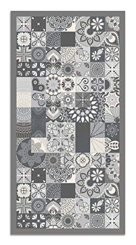 Panorama Alfombra Vinílica Hidráulica Color Gris 80 x 150 cm - Alfombra Cocina Vinilo - Alfombra Salón Antideslizante, Antihongos e Ignífuga - Alfombras Grandes - Alfombras PVC