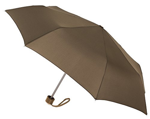 Paraguas básico de Vogue, Plegable y antiviento. Déjalo en el Coche o en tu Lugar de Trabajo, y tenlo Siempre a Mano para protegerte de Las Lluvias inesperadas. (Marrón)