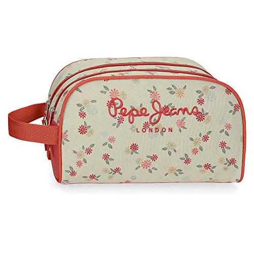 Pepe Jeans Joseline - Neceser con Doble Compartimento, Multicolor, 26 cm