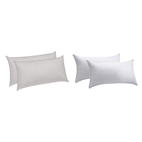 Pikolin Home - Pack de 2 Almohadas de Fibra, con Tratamiento Aloe Vera, firmeza Baja + Home - Pack de 2 Fundas de Almohada cutí, 100% algodón satén, 40x70cm (Todas Las Medidas)