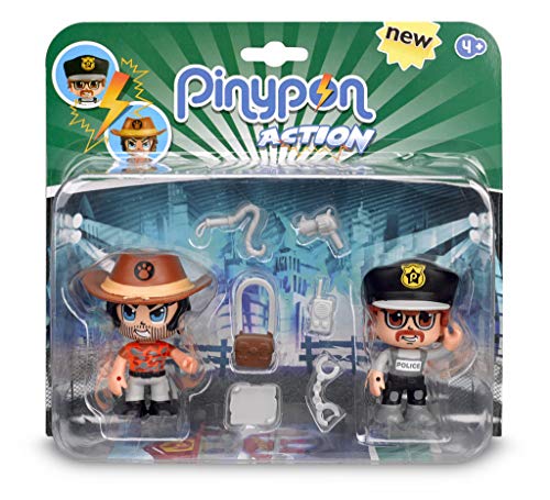 Pinypon Action - Pack de 2 Figuritas Policía Y Aventurero (Famosa 700014492) , color/modelo surtido