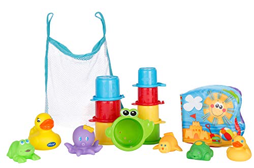 Playgro Juguetes para el Baño, 16 Piezas, Desde los 6 Meses, Sin BPA, Playgro Bath Fun Play Pack, 40115