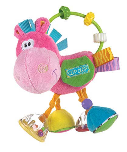 Playgro Sonajero Multiactividades Caballo, Desde los 3 Meses, Sin BPA, Playgro Toy Box Pferd Clip Clop, Rosa/Multicolor, 40143