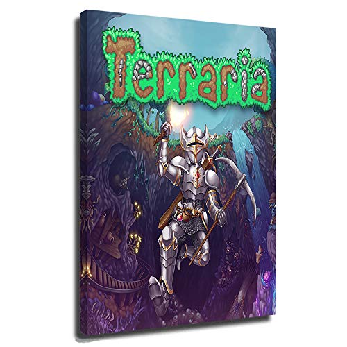 Póster de DRAGON VINES Terraria Para Game Canvas Wall Art Tv Show Series Poster Acabado Brillante Pixel Square Game Terraria Diary Of A Terraria Noob The Search For Cthulhu 24x36 pulgadas