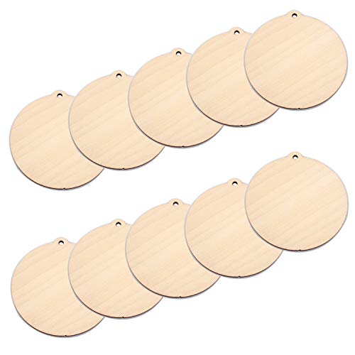 Primolegno 10 x bolas de Navidad colgantes de 10 cm de madera trabajada colgantes de decoración navideña + gruesas + bonitas