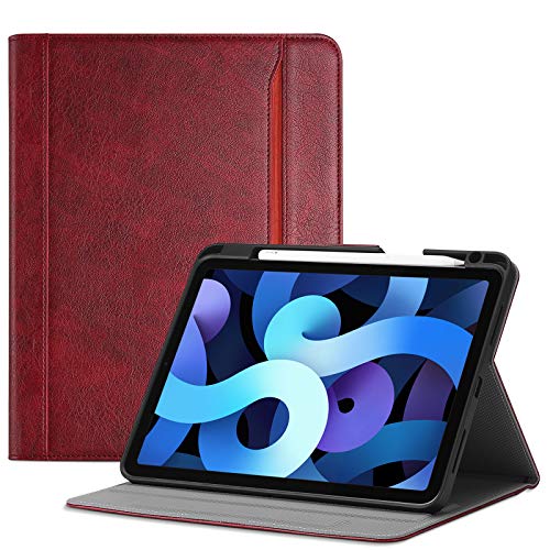 ProCase Funda para iPad Air 4 10,9" 2020 Modelo A2324 A2072 A2316 A2325, Carcasa Folio de Cuero con Cierre Magnético y Soporte para Lápiz [Apoya Cargar Apple Pencil 2] -Rojo