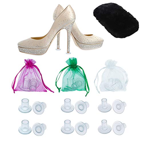 Protectores de Tacones Altos Para Zapatos de Mujer por MEGON, 6 Pares Para Todos los Tamaños de Tacón Pequeños, Medianos y Grandes - Protegen los Tacones del Césped, Grava, Ladrillos y Grietas