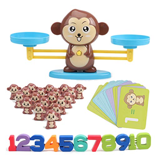 Pywee Monkey Digital Scales Toy Balance de educación temprana Niños Educación Digital Suma y resta Digital Math Scales Toys