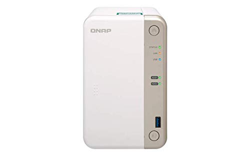 QNAP TS-251B NAS Torre Ethernet Blanco - Unidad Raid (Unidad de Disco Duro, SSD, Serial ATA III, Serial ATA III, 2.5,3.5", 0, 1, JBOD, FAT32,HFS+,NTFS,exFAT,ext3,ext4)