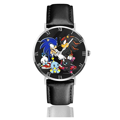 Relojes Anolog Negocio Cuarzo Cuero de PU Amable Relojes de Pulsera Wrist Watches Shadow The-Hedgehog Adventure 2 3