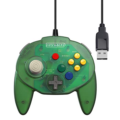 Retro-Bit Tribute 64 USB for PC, Switch, Mac, Steam, RetroPie, Raspberry Pi - Forest Green [Importación francesa]