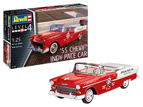 Revell-1955 Chevy Indy Pace Car, Escala 1:25 Kit de Modelos de plástico, Multicolor, 1/25 (Revell 07686 7686)