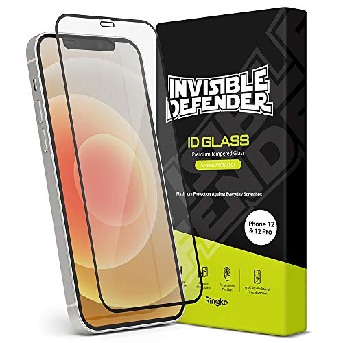 Ringke ID Glass Compatible con Protector Pantalla iPhone 12 Pro (2020) / Compatible con Protector Pantalla iPhone 12 (6,1 Pulgadas) Cristal Templado Protector de Pantalla Cobertura Total
