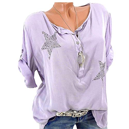 riou Blusa de Gasa Mujer Elegantes Tamaños Grandes Floral Manga Larga Túnica Otoño Camisa Jersey Modelo de Moda Tops para Mujer Blusas sin Mangas Primavera