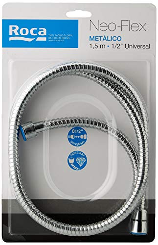 Roca A5B2816C00, Flexible Metálico Anti-torsión Universal, 1,50 m, Cromado