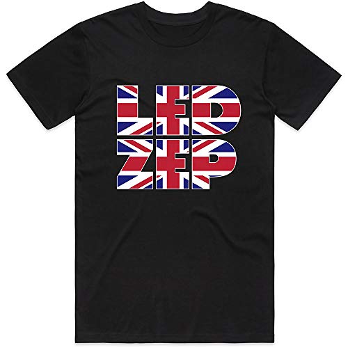 Rock Off Led Zeppelin Union Jack Type Logo Oficial Camiseta para Hombre (X-Large)