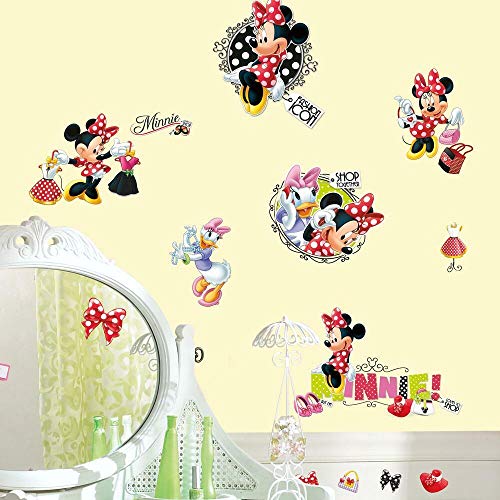 RoomMates Pegatinas de Pared Minnie Fashion Victim con Gemas, 104x26x2.5 cm