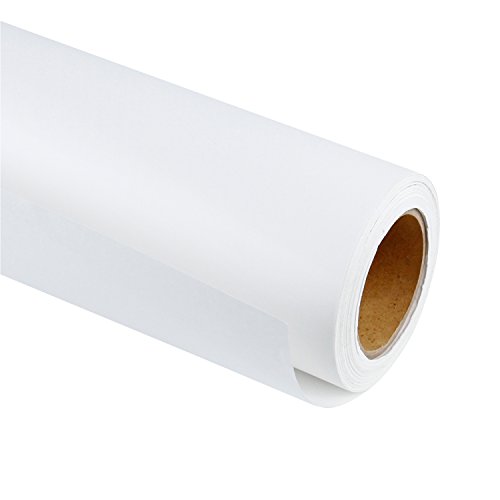 RUSPEPA Rollo De Papel Kraft Blanco - 61 Cm X 30 M - Papel Reciclado Perfecto Para Manualidades, Arte, Envoltura De Regalos, Embalaje, Postal, Envío, Material De Instalación Y Paquete