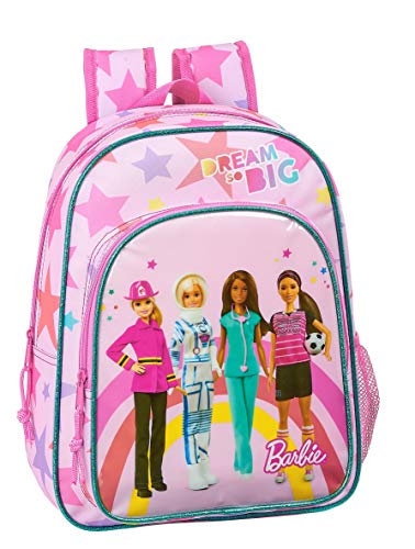 safta 612010185 Mochila pequeña niño Adaptable Carro Barbie, Rosa