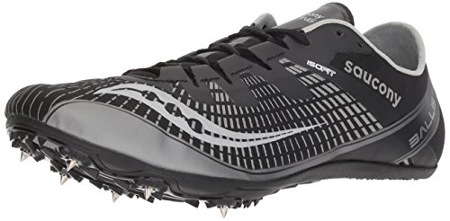 Saucony Men's Ballista 2 Track and Field Shoe, Black/Silver, 14 Medium US