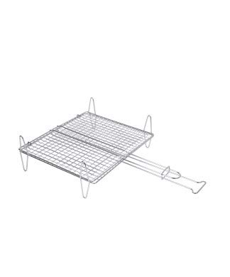 Sauvic Abombada para Carne o Pescado de 25x30 cm. con Patas Parrilla para Barbacoa, Acero