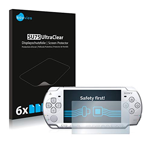 savvies Protector Pantalla Compatible con Sony PSP 2004 (6 Unidades) Pelicula Ultra Transparente