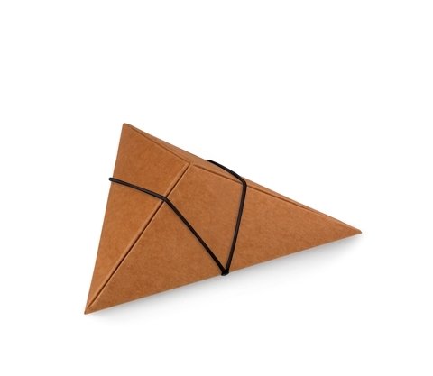 Selfpackaging Caja Triangular de cartón para Regalo joyería, Bodas. Color Kraft. Cierre con Goma Negra. Pack 50 Unidades