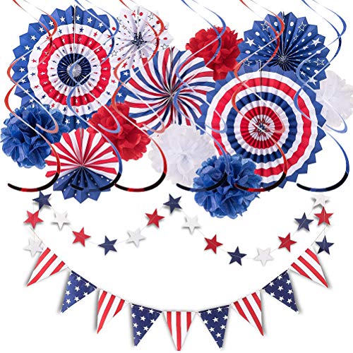 Set de decoración para fiestas, diseño patriótico, 15 unidades del 4 de julio de la Independencia Americana