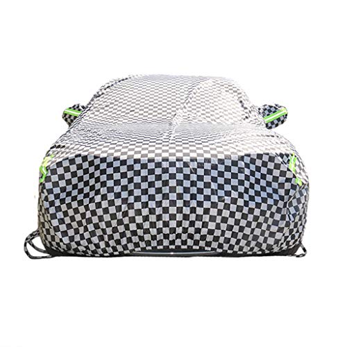 SHATONG-Car Cover Fundas para Coche SUV Lona Compatible con BMW X1 X2 X3 X4 X5 X6 X7 a Prueba de Sol de Tela Impermeable de Coches Tienda de campaña Protect (Color : Black and White Grid, Size : X2)