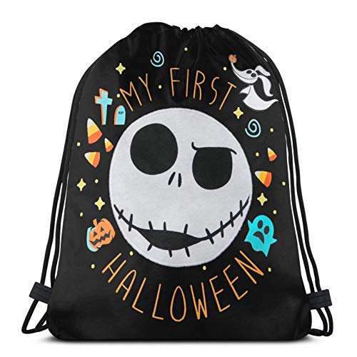 siyang Bolso Multifuncional con cordón Mochila Bolso Bandolera Bolsa Deportiva Baloncesto Fitness Viaje Unisex Halloween Jack Skellington Zero Ghost-Dog