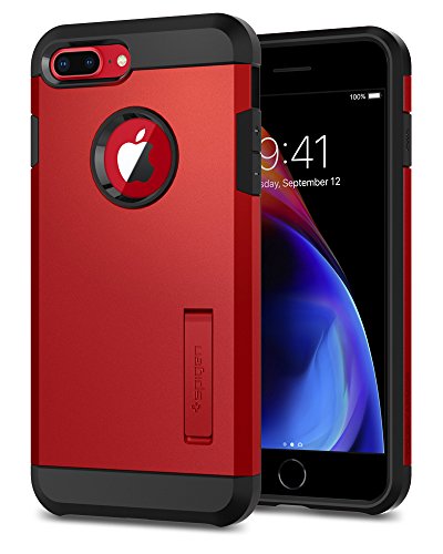 Spigen Funda Tough Armor Compatible con Apple iPhone 7 Plus/8 Plus, Doble Capa y Protección Extrema contra caídas - Rojo